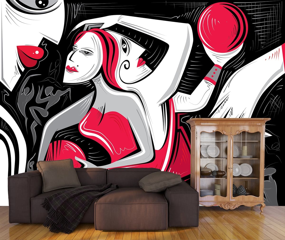 A woman holding a ball shown in a room