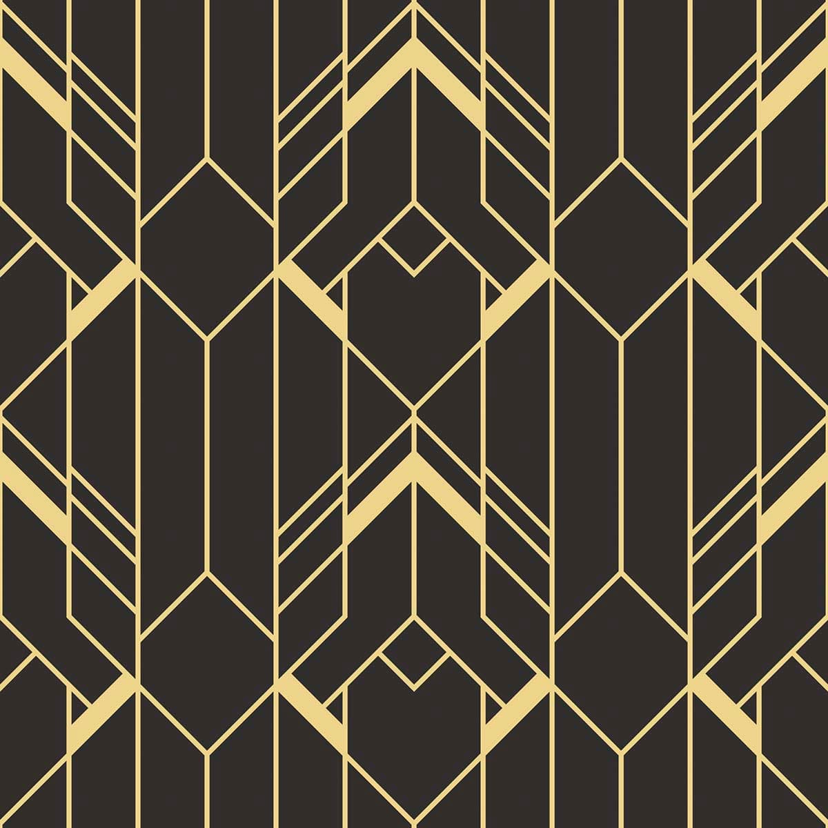 Luxury Black and Gold Pattern Wallpaper pattern detail