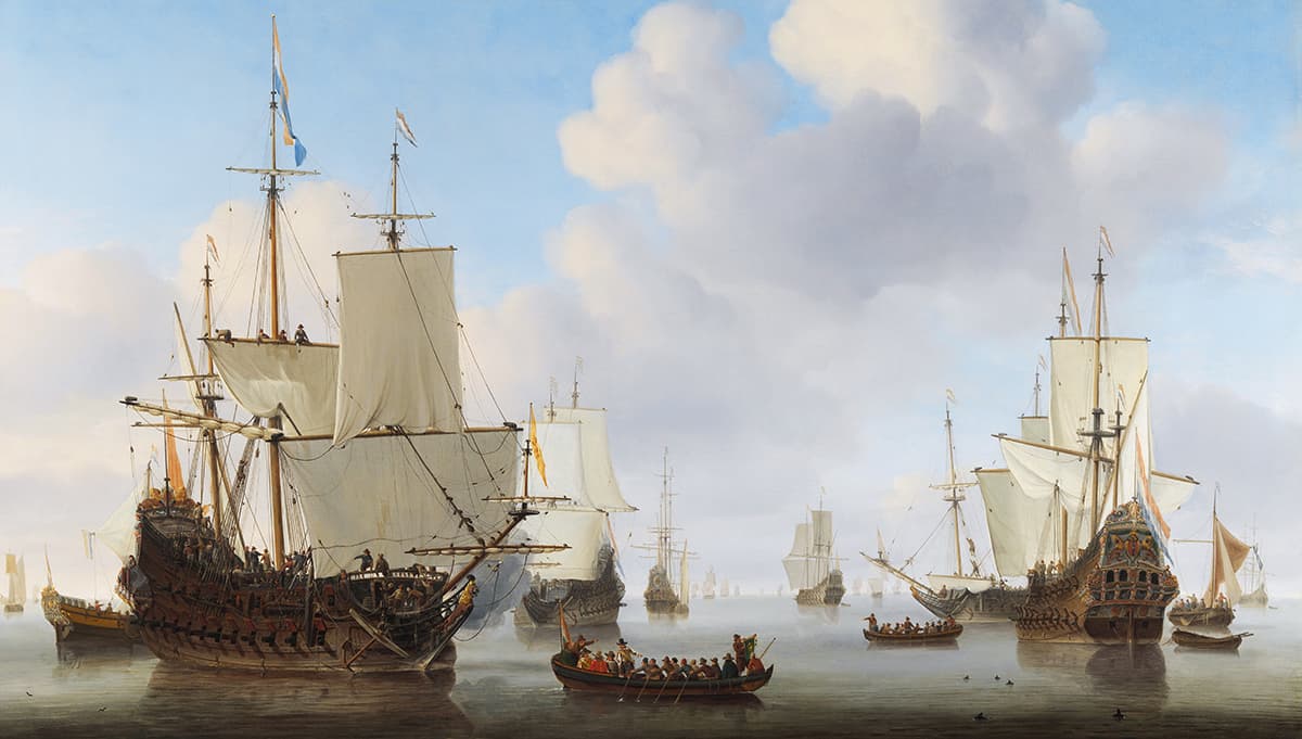 A group of sailboats in a harbor pattern detail