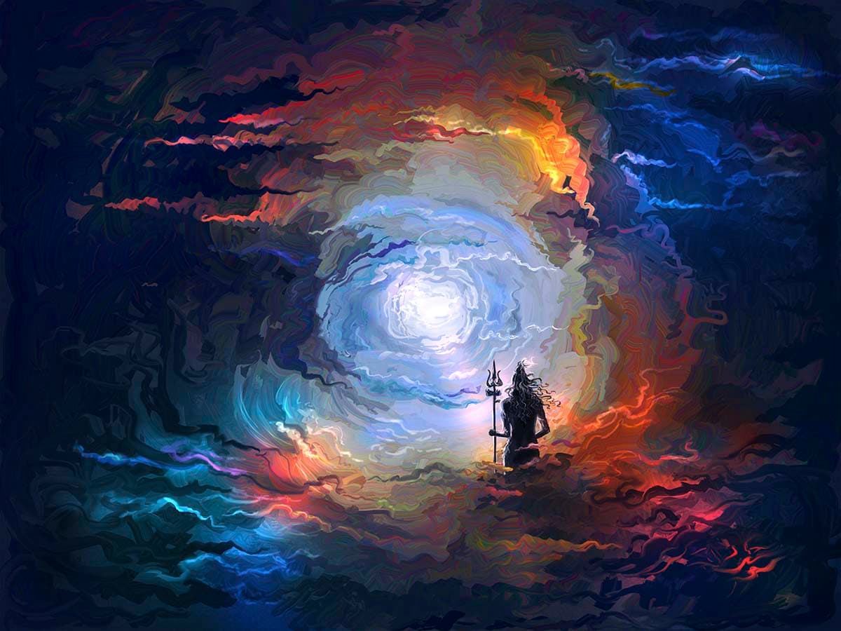 Cosmic Shiv Painting Wallpaper Mural pattern detail