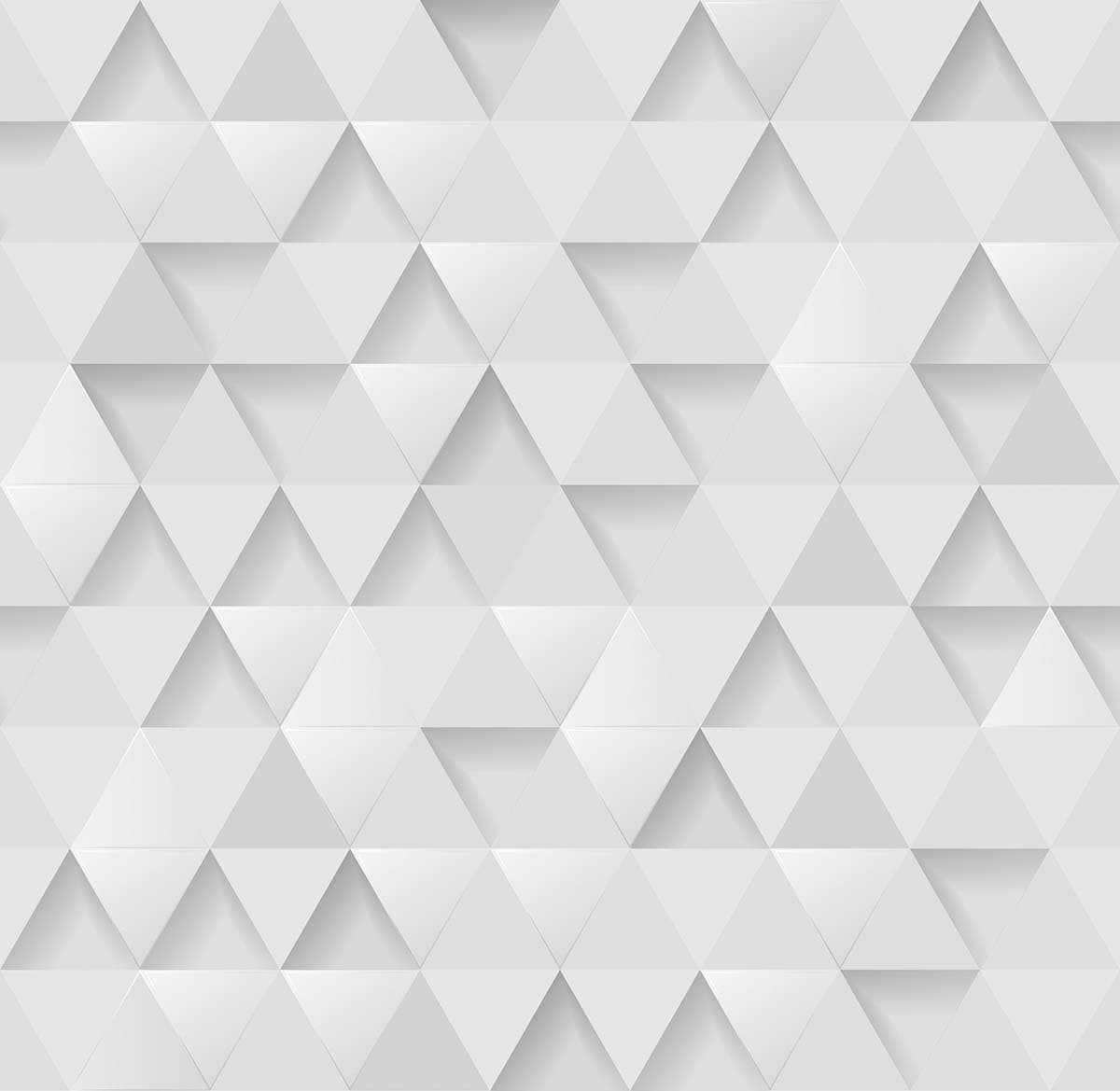 Geometric Gleam White Triangle Pattern Wallpaper pattern detail