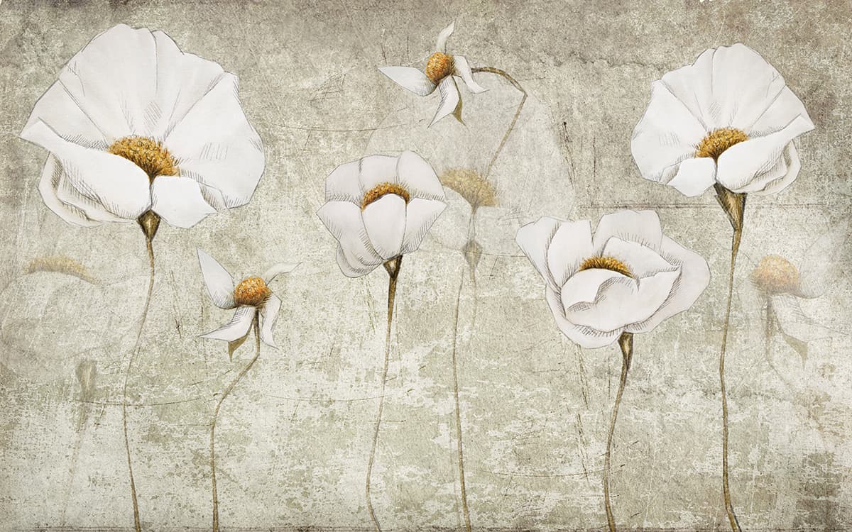 A group of white flowers pattern detail