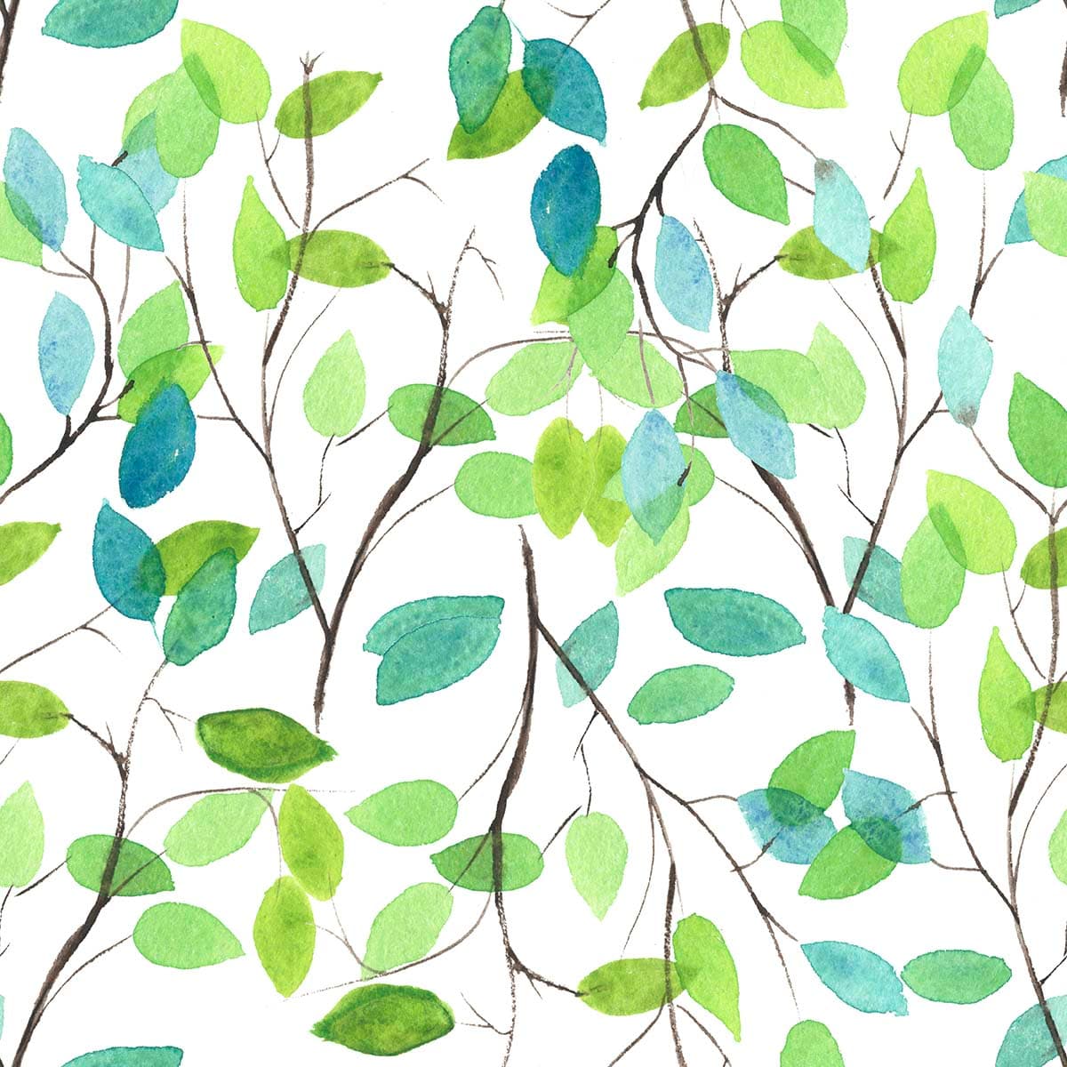 Watercolor Leaves Artistic Wallpaper pattern detail