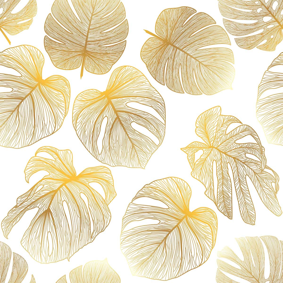 Wallpaper with Golden Leaf-Shaped Patterns pattern detail