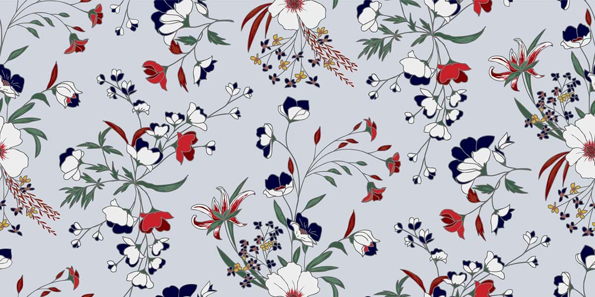 Springtime Sprigs Floral Wallpaper pattern detail