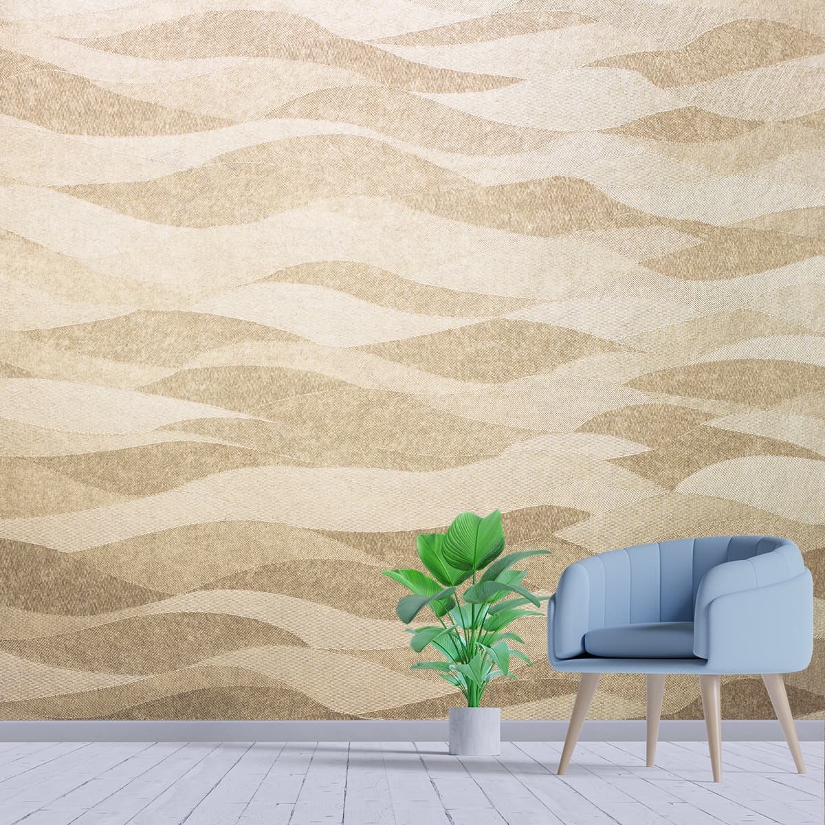 Patterned Wallpaper for Bedroom shown in a room