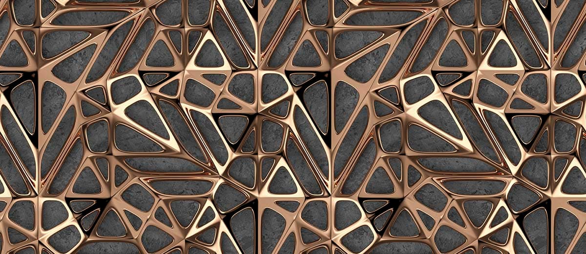 Luxury Gold Mosaic Metal Surface Geometric Art Wallpaper pattern detail