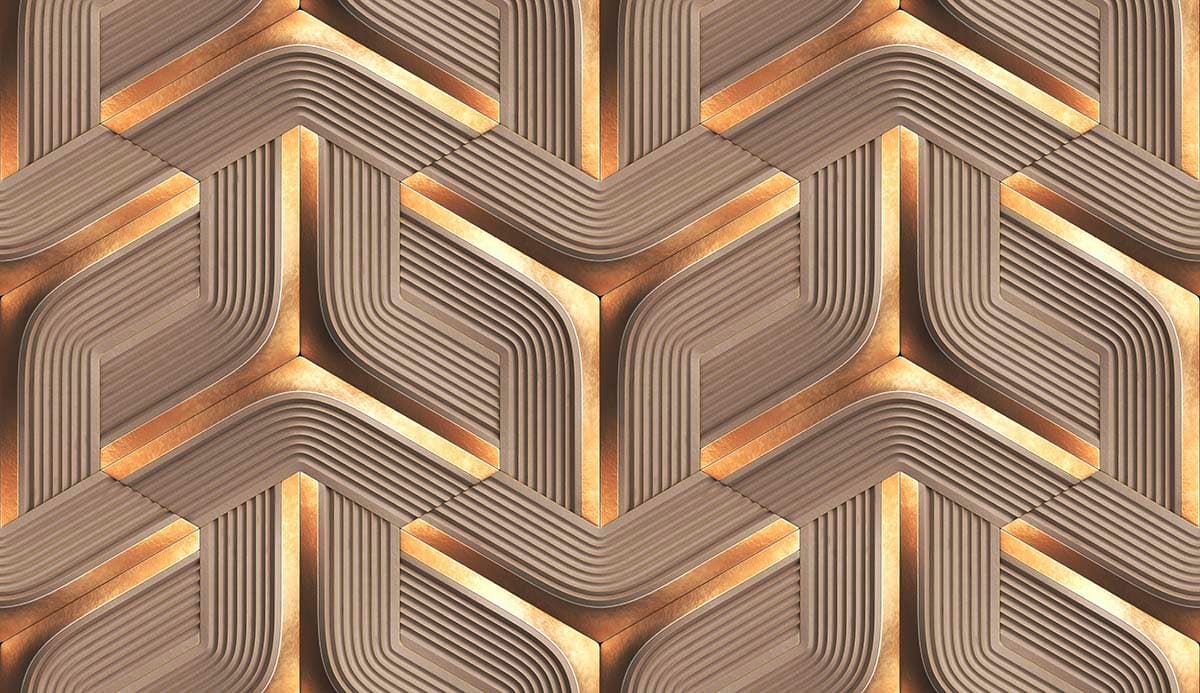 Exclusive 3D Graphic Art with Modern Style Wallpaper pattern detail