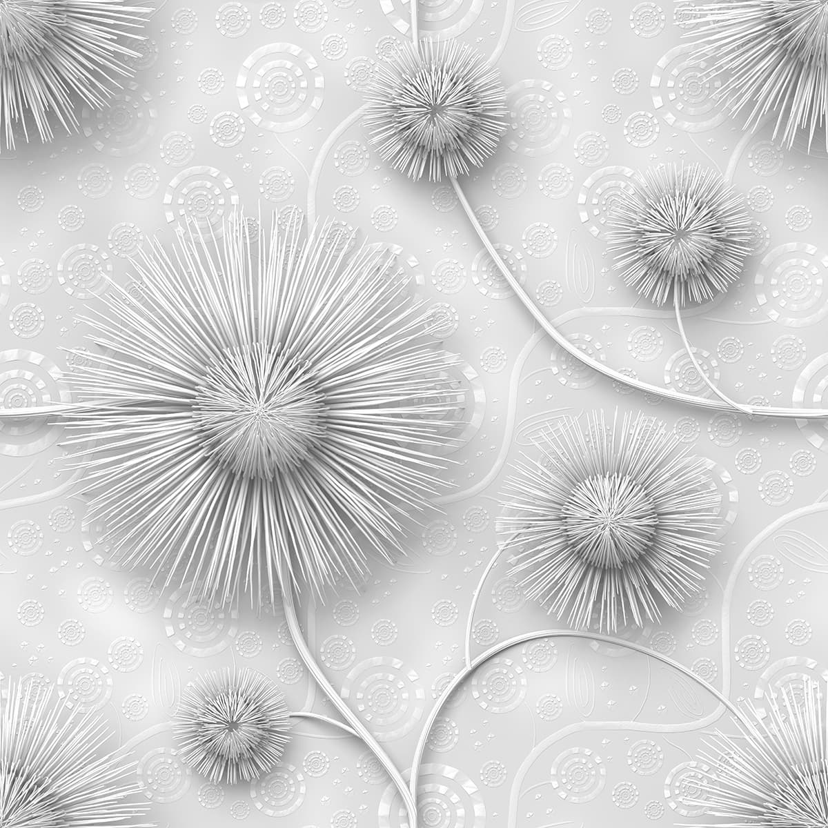 A white floral design on a white background pattern detail