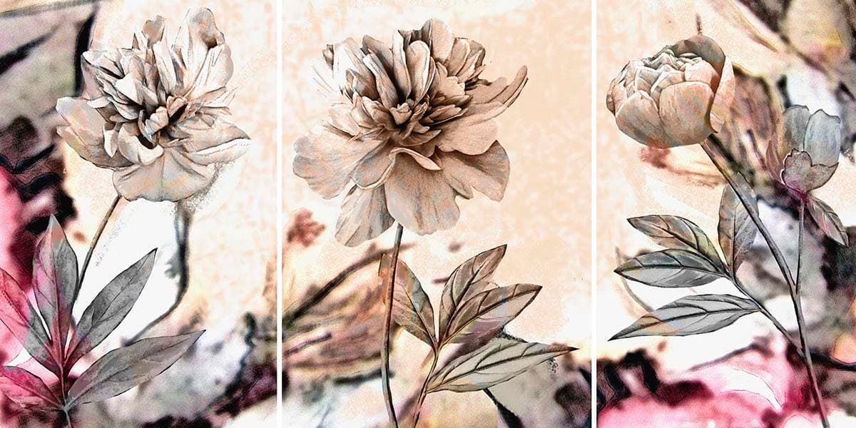 A collage of flowers pattern detail