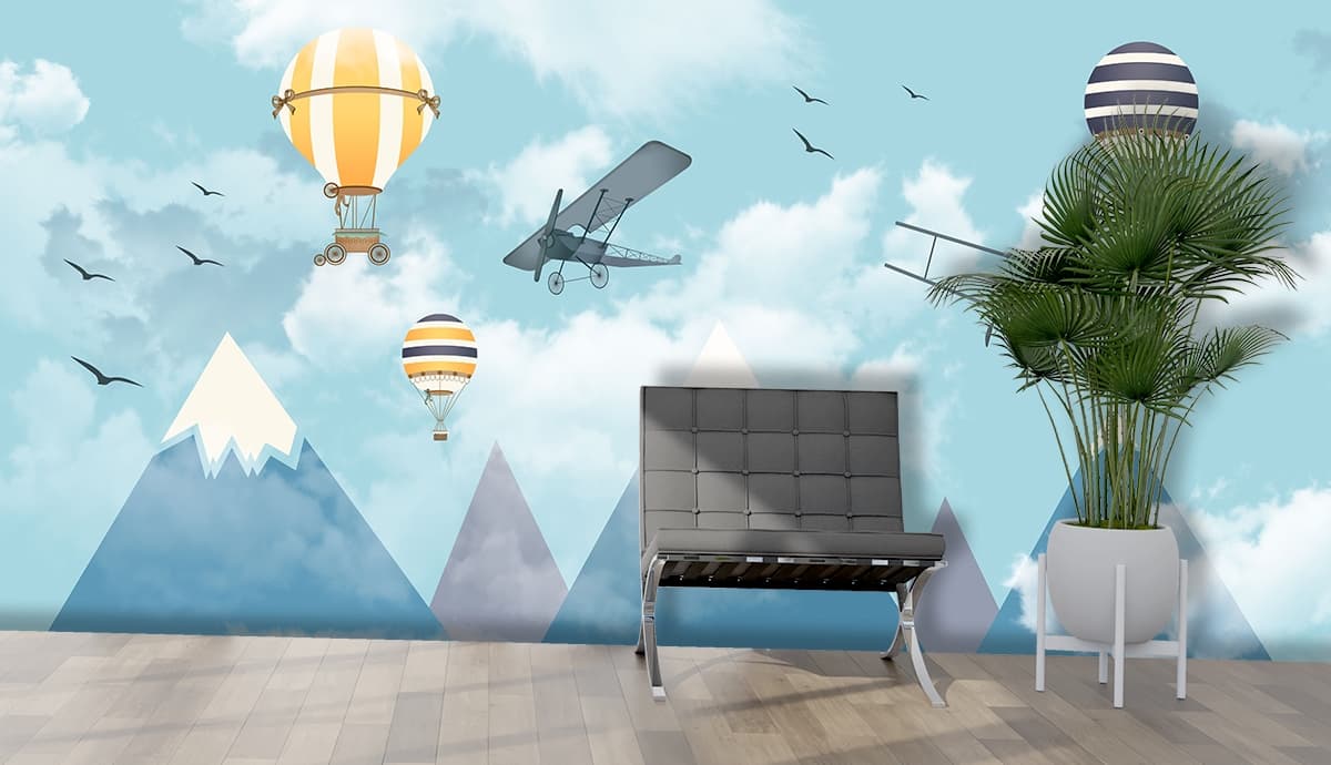 Little Aviator Dream Wall Mural shown in a room