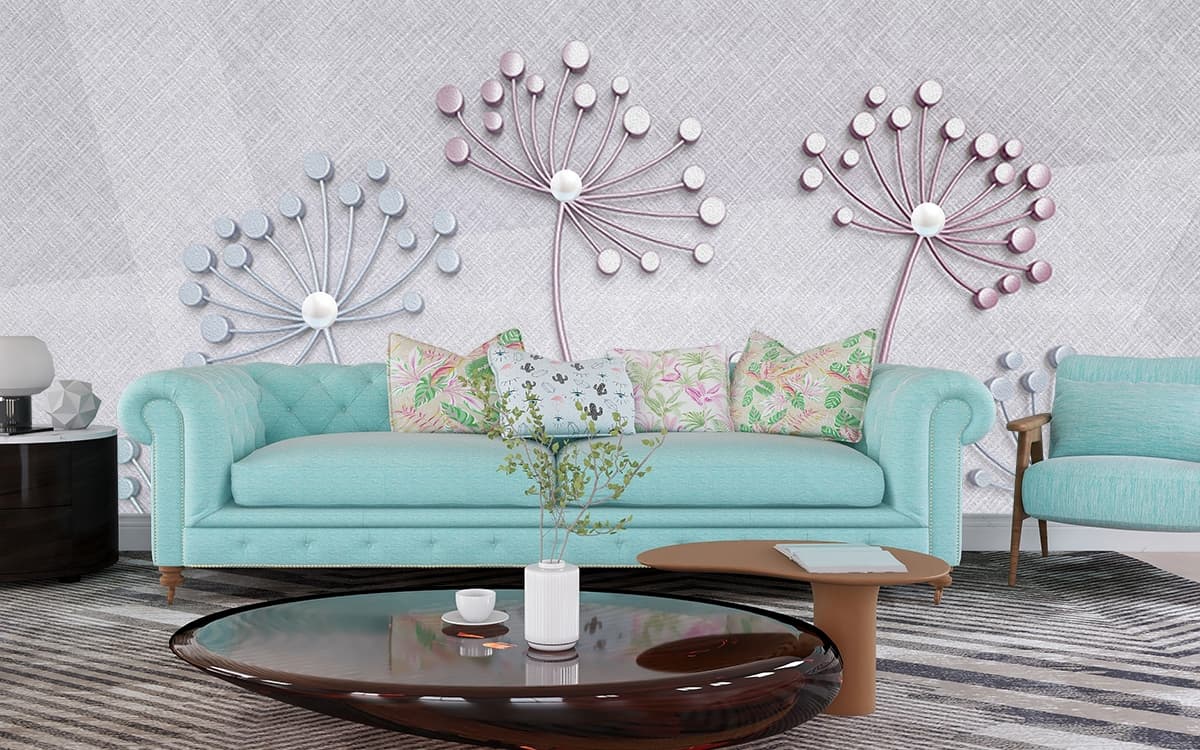 A group of flowers with pearls shown in a room