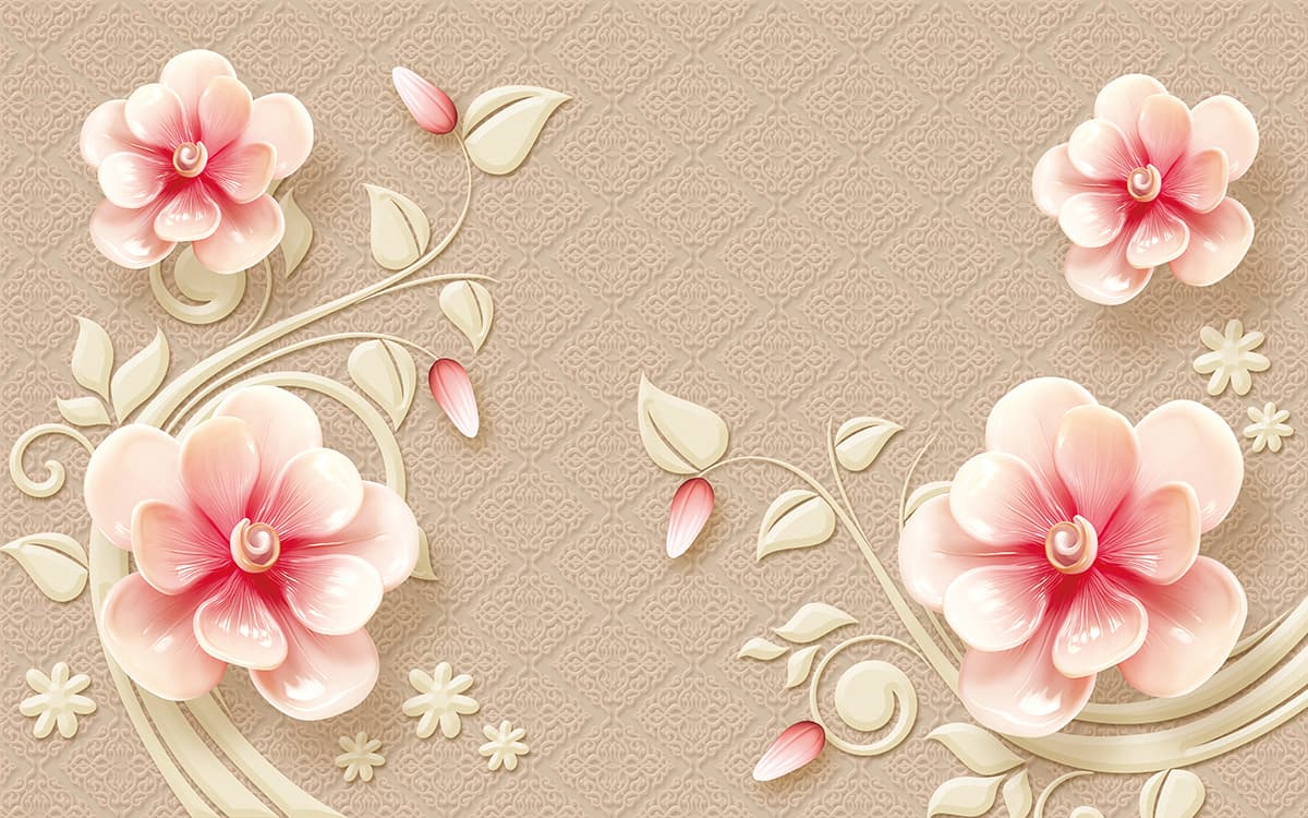Pink Flower Wallpaper for walls pattern detail