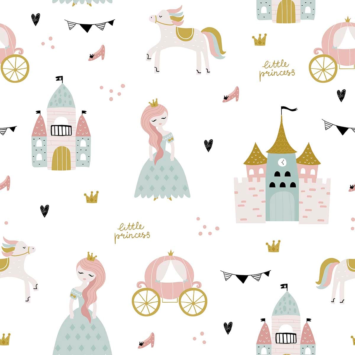 Tiny Royal Kingdom Wallpaper pattern detail