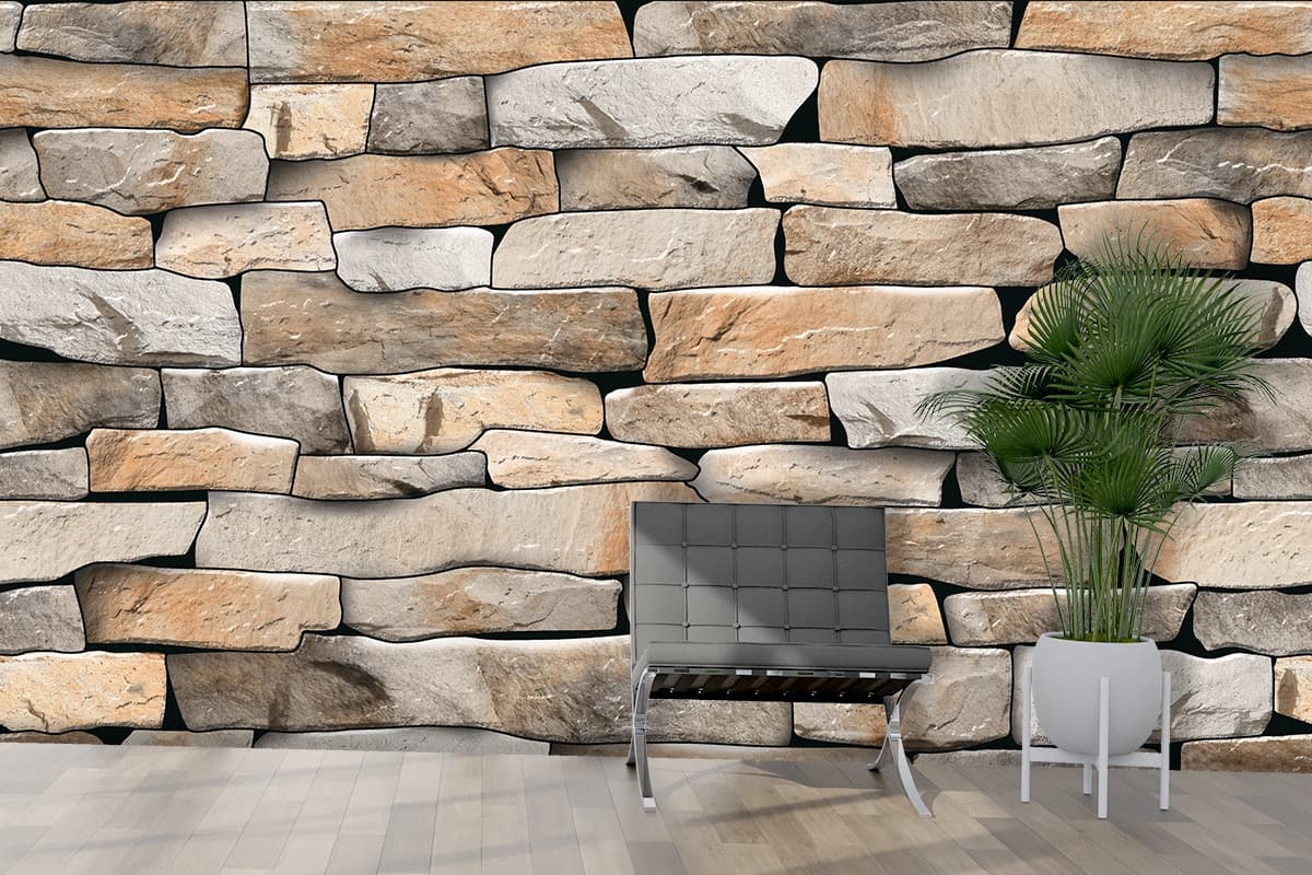 Modern Abstract Wall Texture Pattern Wallpaper shown in a room
