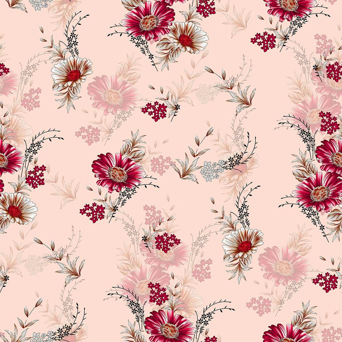 Nature's Nook Nirvana Floral Wallpaper pattern detail