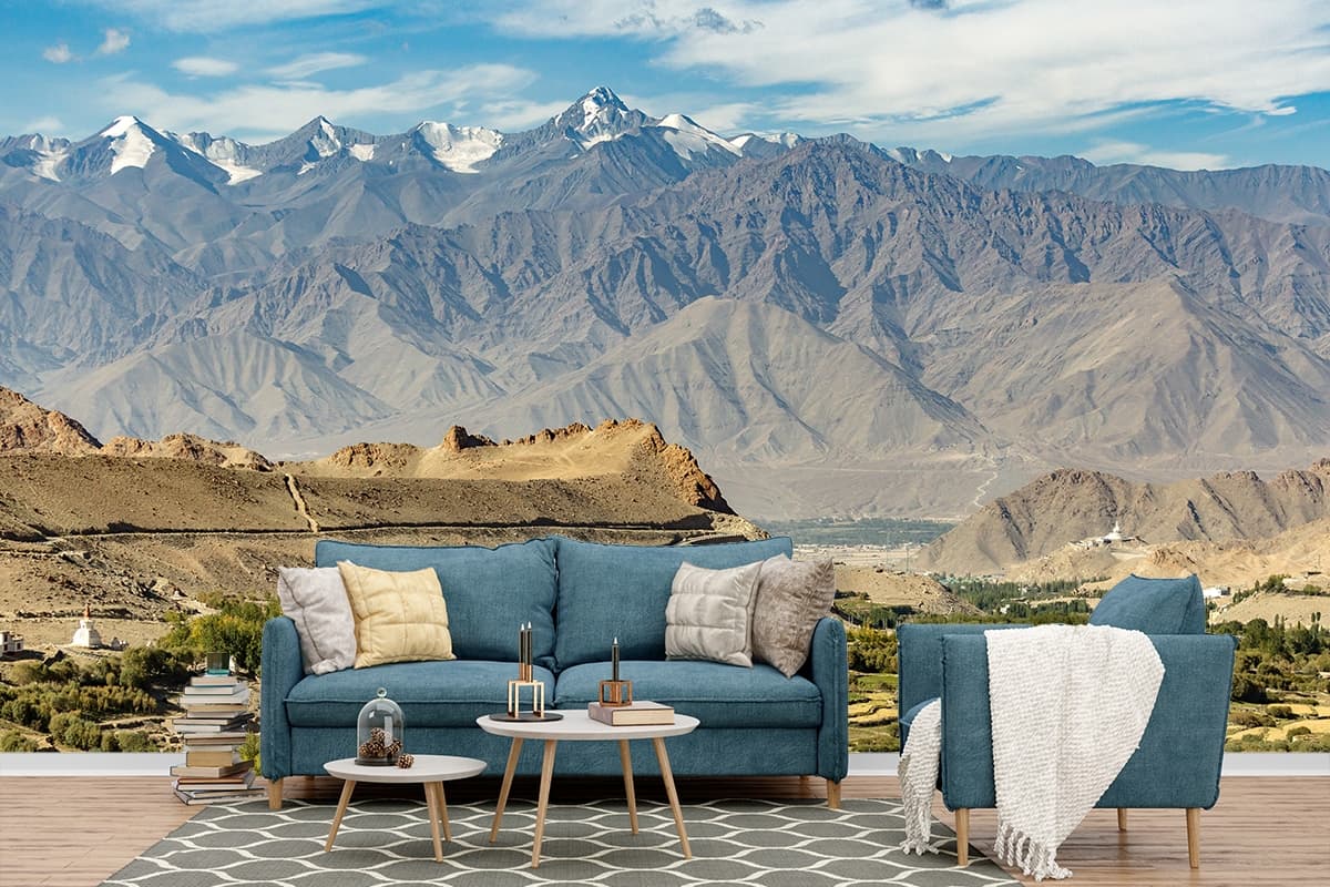 Elegant Mountain Landscape for Interior Walls Wallpaper shown in a room