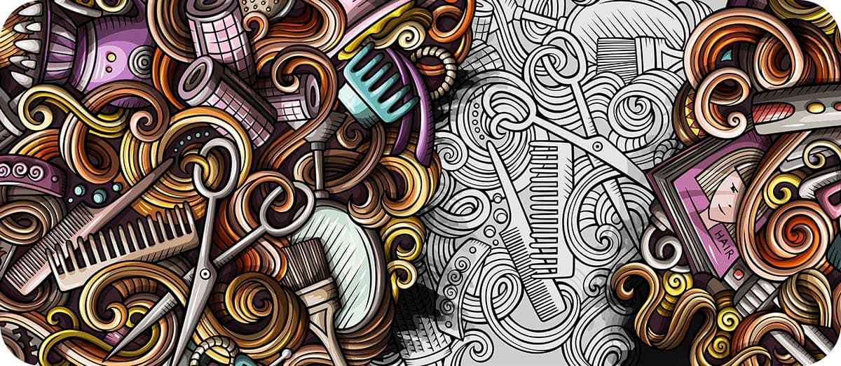 Hand Drawn Doodle Art Monochrome Graffiti Wallpaper pattern detail