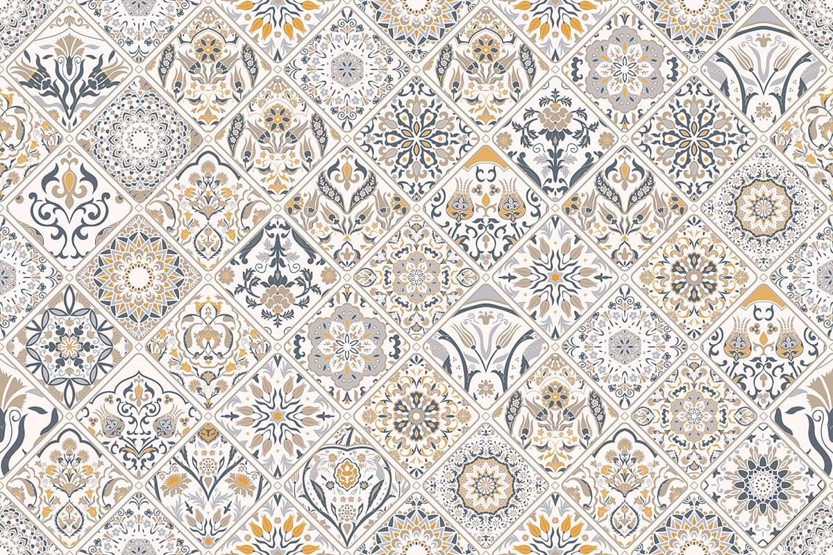 Moroccan Style Colorful Tiles Pattern Wallpaper pattern detail