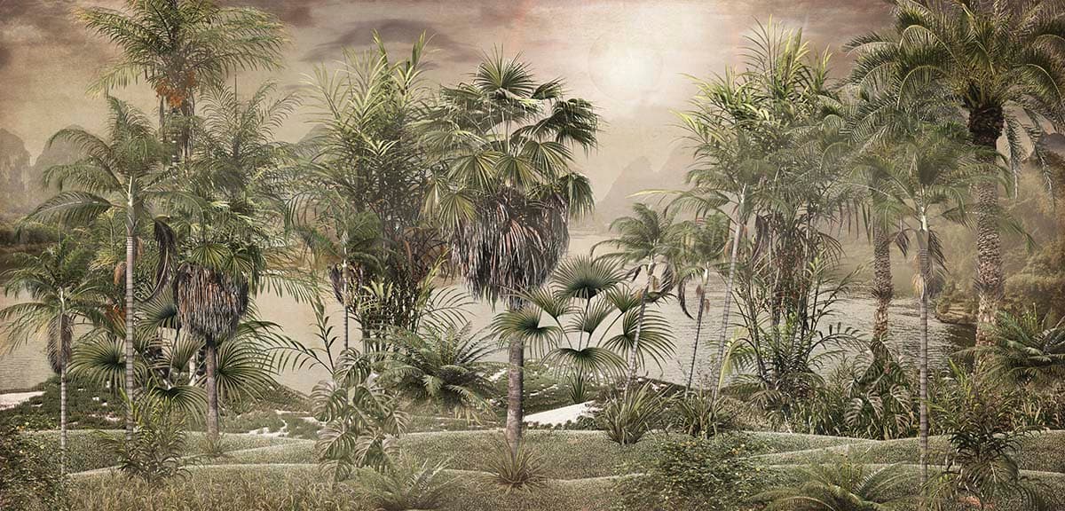 Calming Trees, Forest Wallpaper for Walls pattern detail