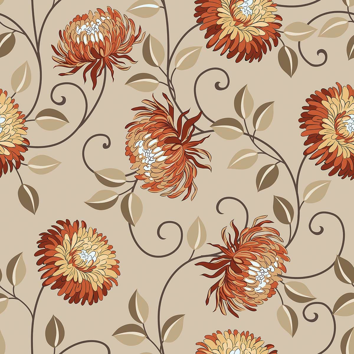 An Illustrative Artwork Painting Wallpaper for Wall pattern detail