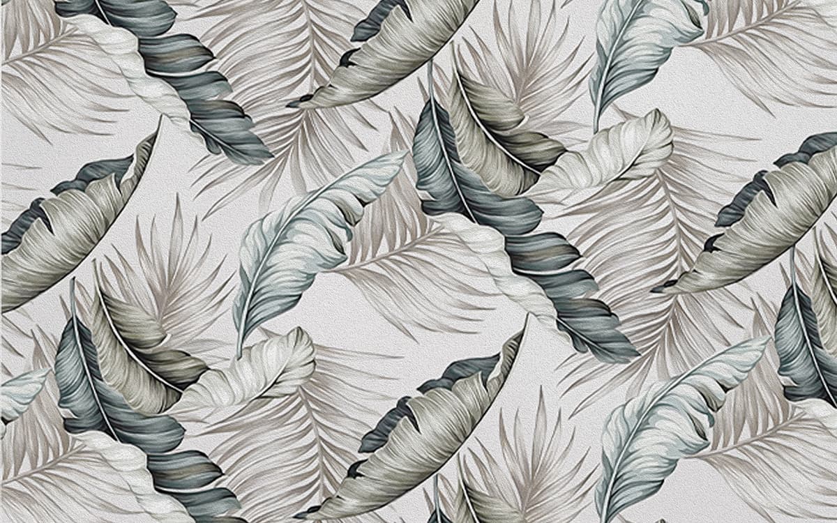 Aesthetic Beige Tone Leaves Wallpaper pattern detail