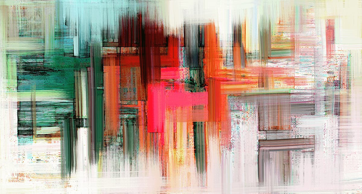 Modern City Painting with Vibrant Colors wallpaper pattern detail