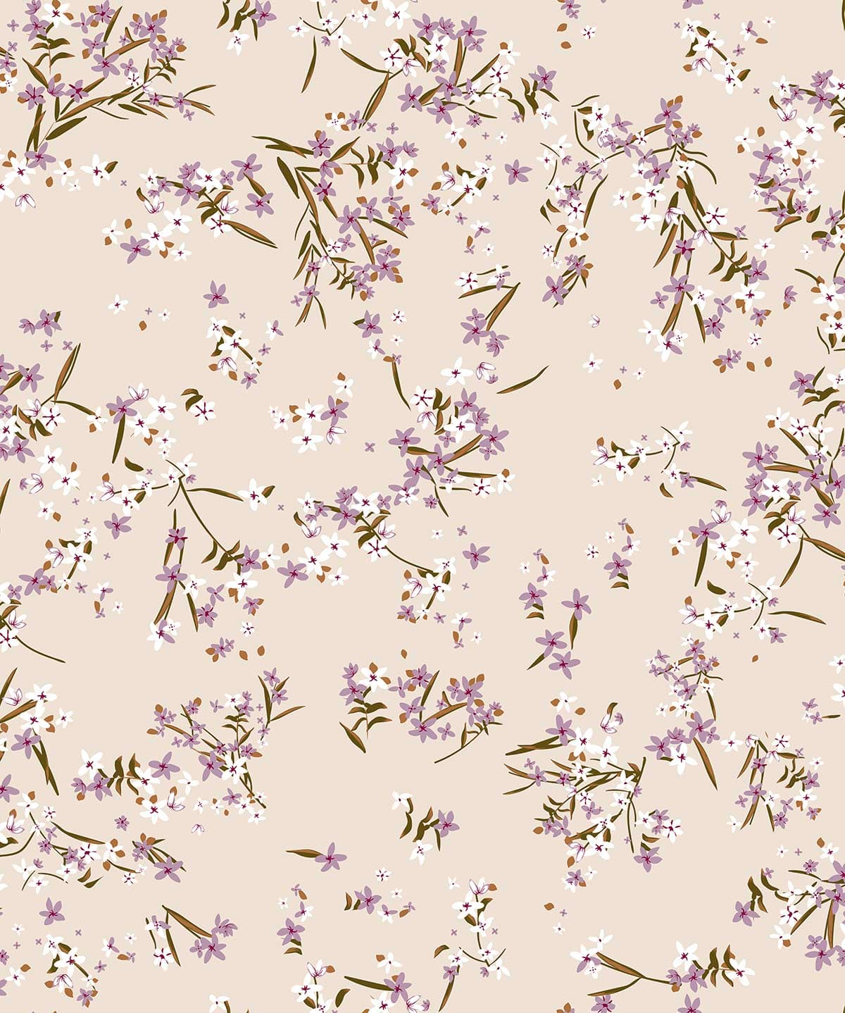 A Vinatge Wallpaper Pattern of Small Flowers for Walls pattern detail