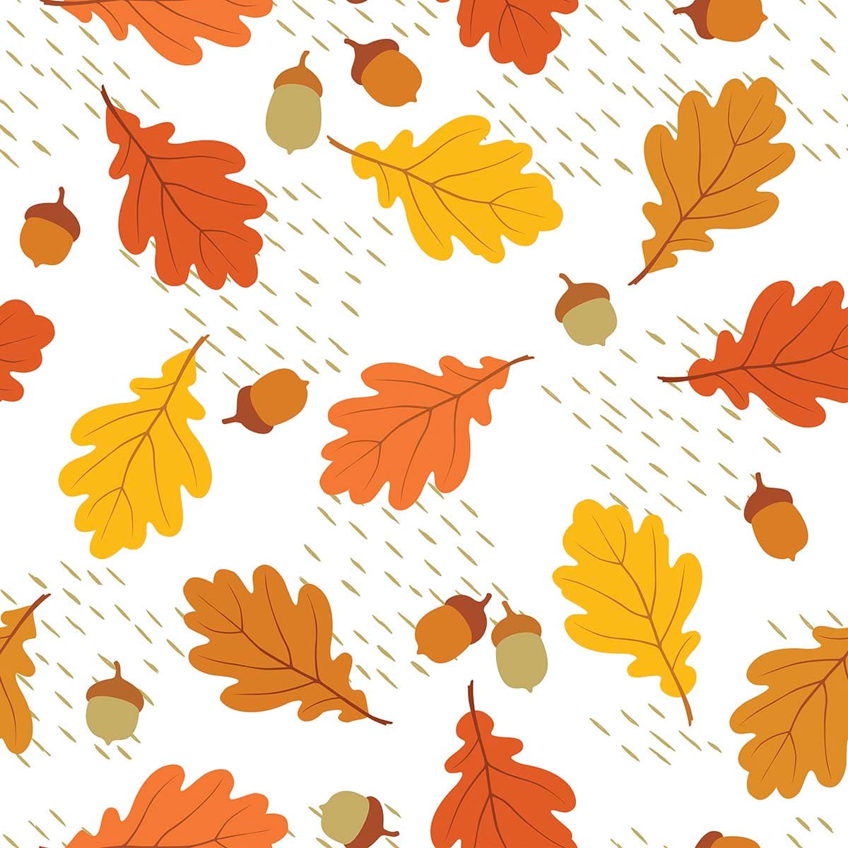 Leaves and Acorns Nature Inspired Wallpaper pattern detail