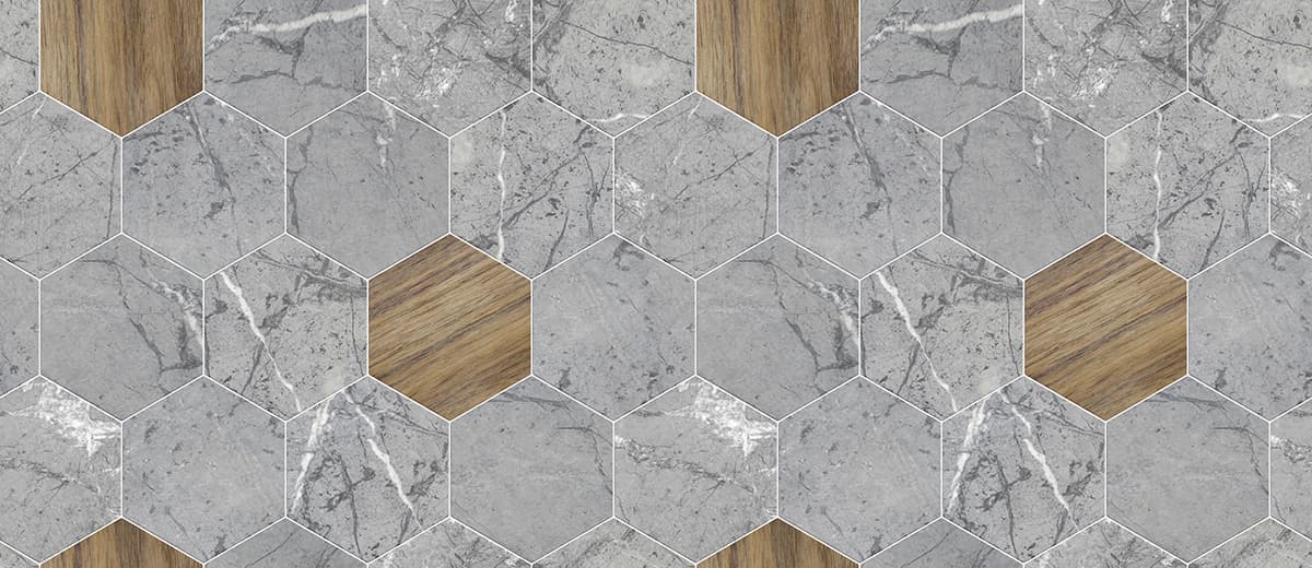 Hexagon Tiled Pattern Wallpaper for Wall pattern detail