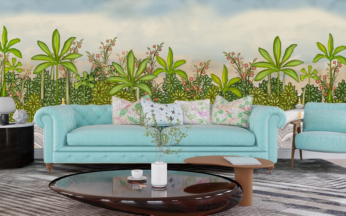 Gaming Theme Digital Art Aesthetic Room Decor Design Wallpaper shown in a room