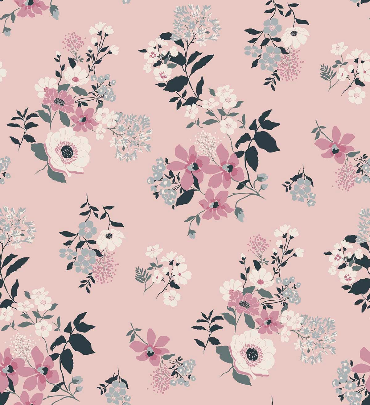 Flowery Heaven Mural Wallpaper pattern detail