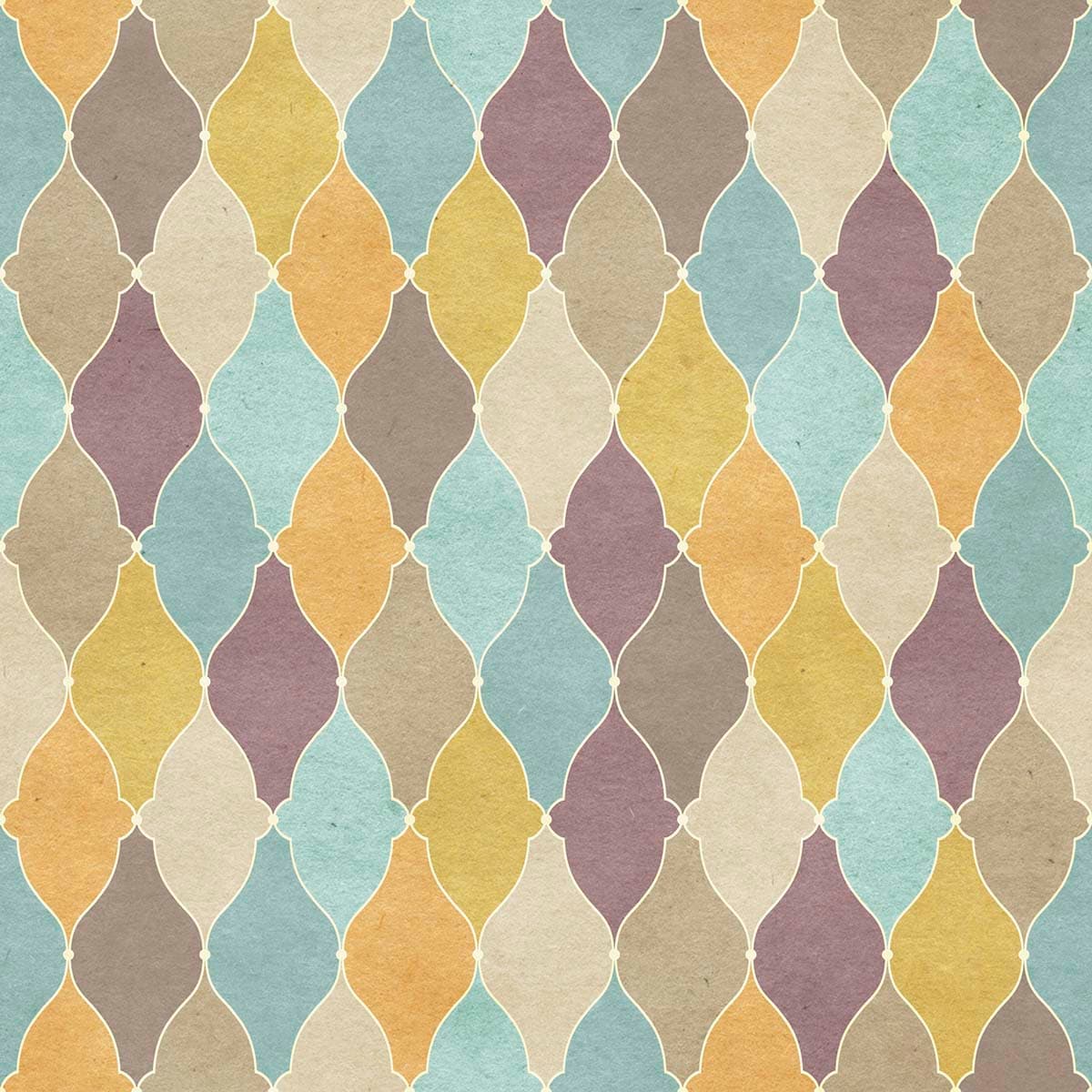Bedroom Wallpaper With Pattern of Colorful Shapes pattern detail