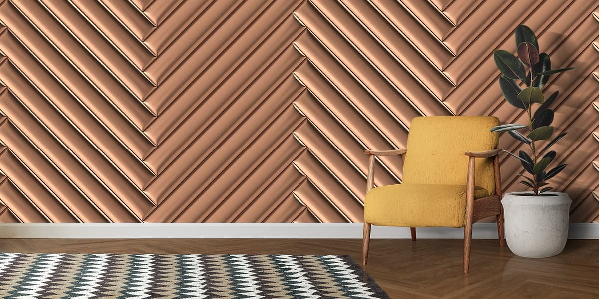 Zig Zag Pattern Wallpaper for Wall shown in a room