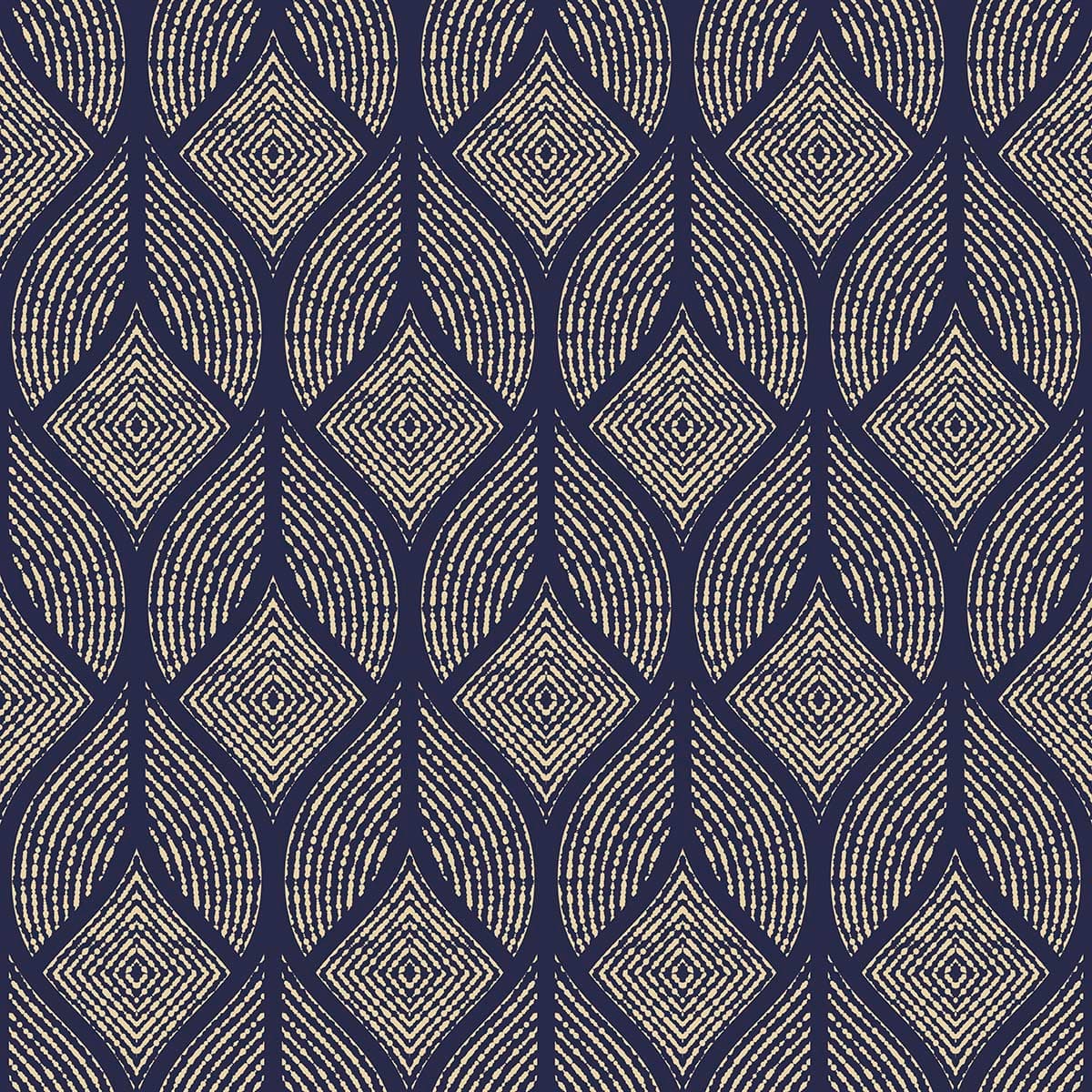 Blue Background with White Yellow Lines Modern Wallpaper pattern detail
