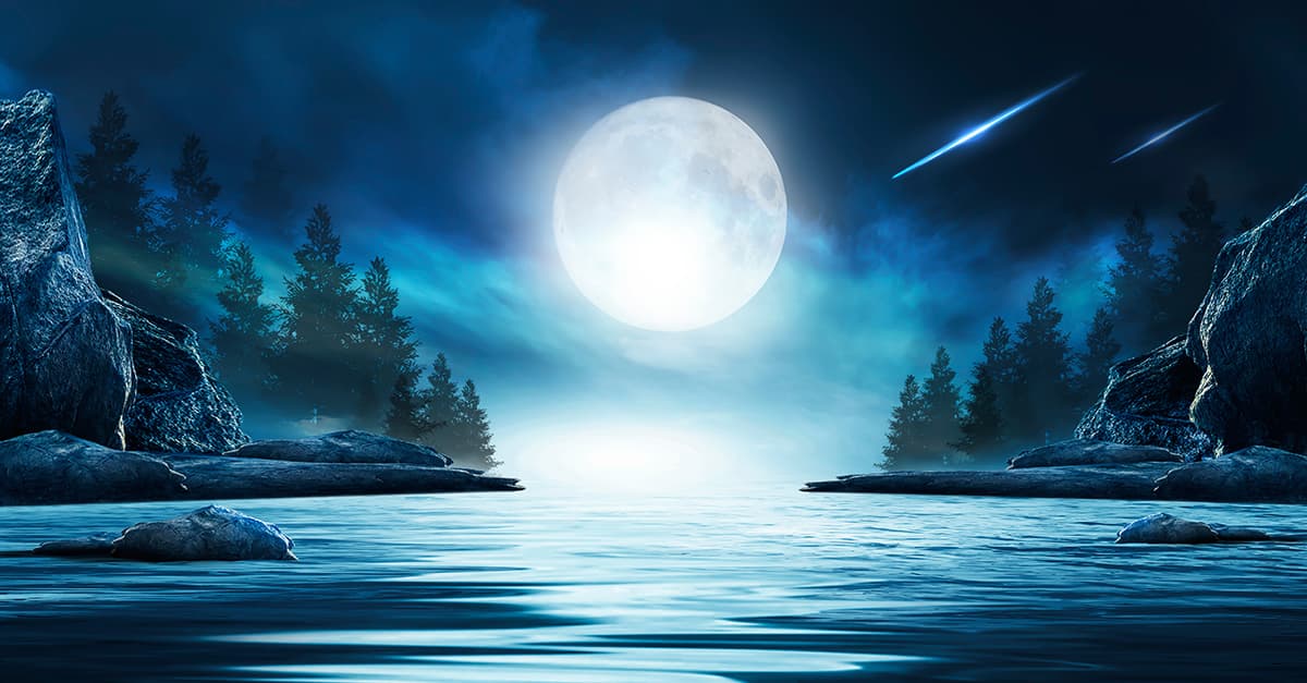 Mesmerizing Moon Scenery Wallpaper pattern detail