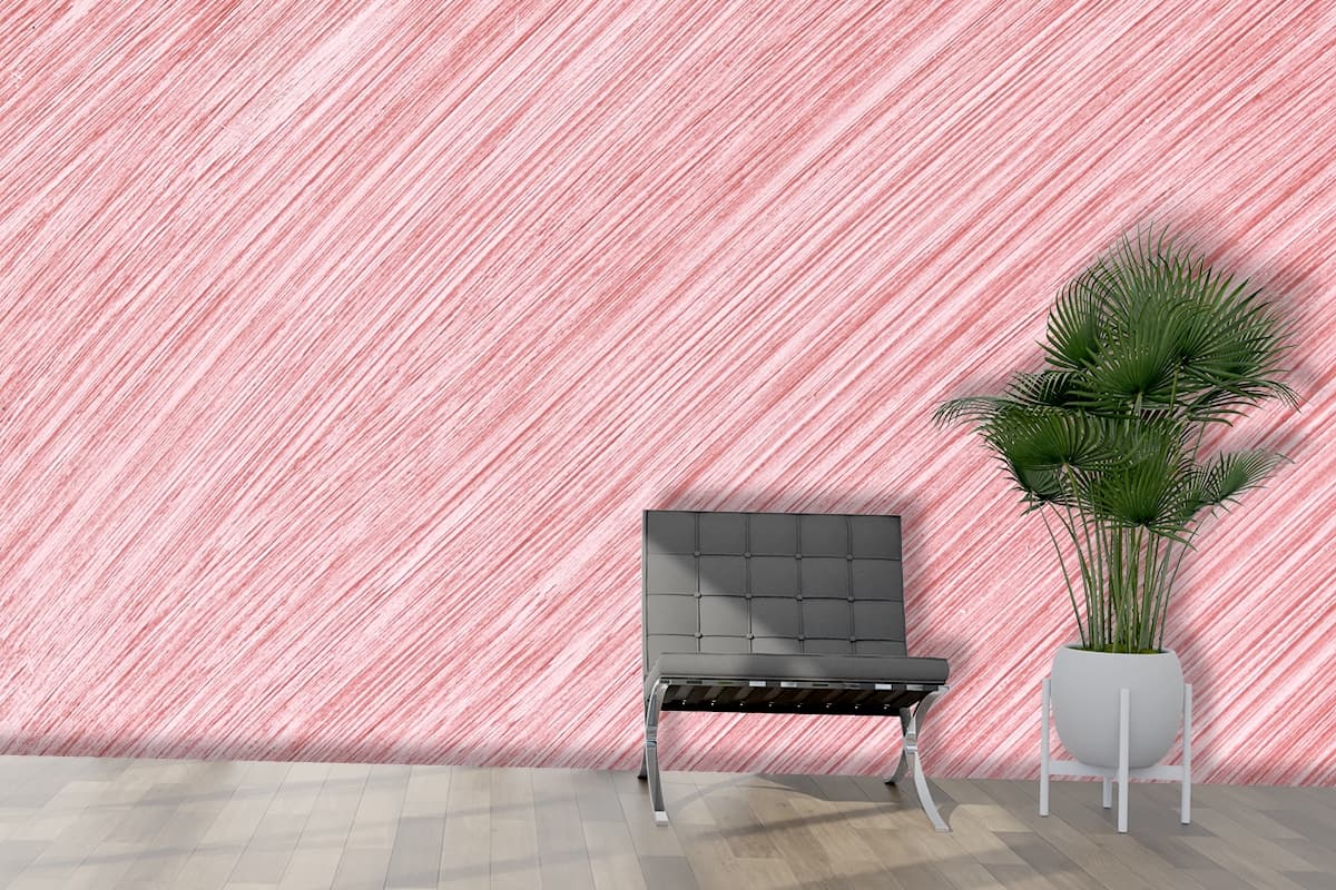 Pink Textured Wallpaper Design shown in a room