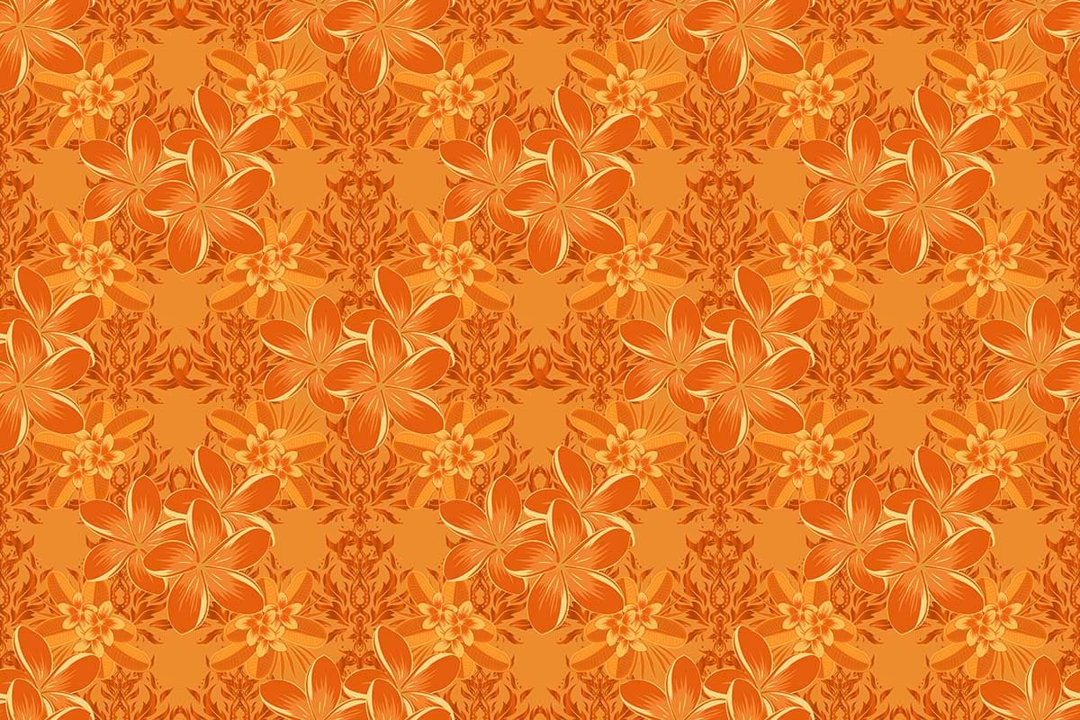 Beautiful Orangish Yellow Mural Wallpaper pattern detail