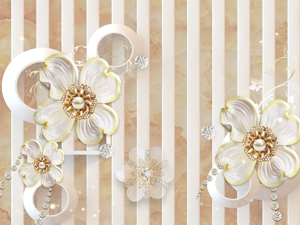 3d Wallpaper of Flowers for Wall pattern detail