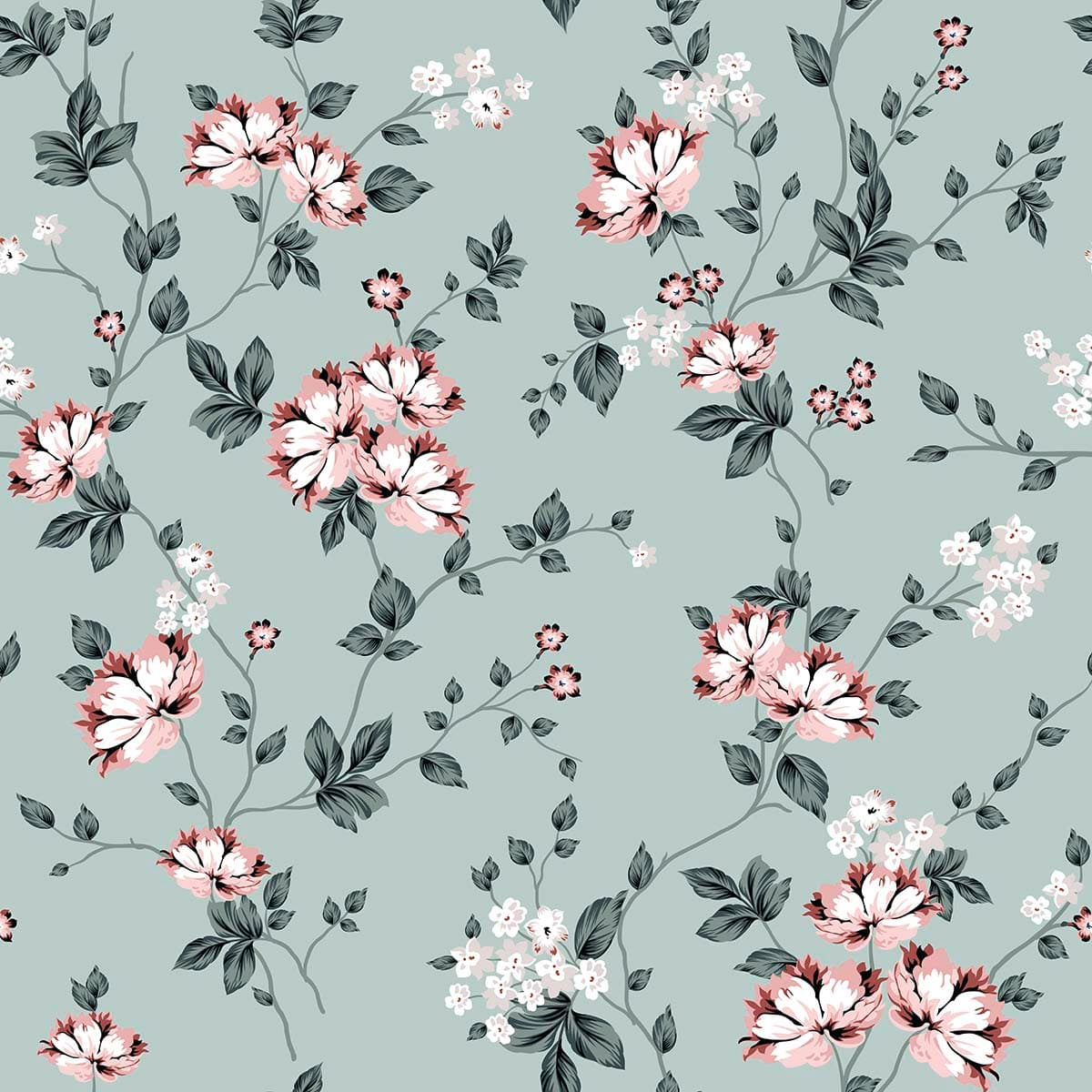 Floral Cascade Wallpaper pattern detail