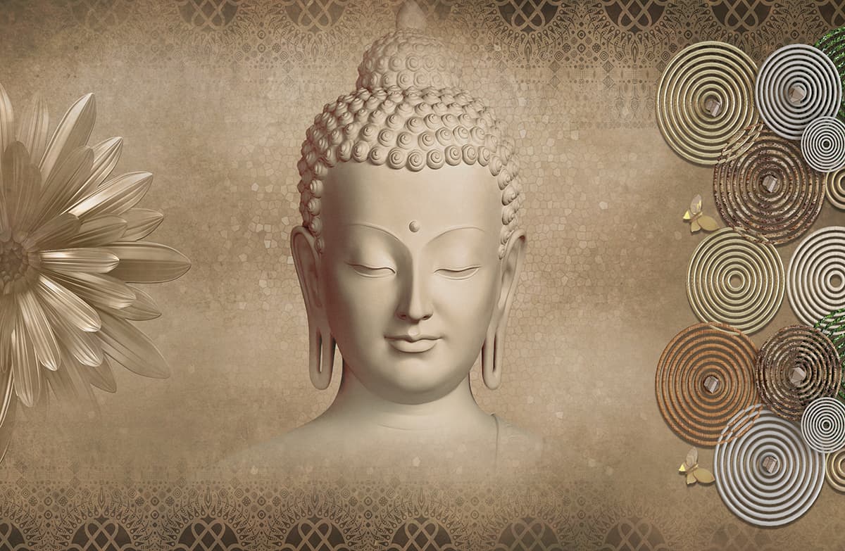 Buddha Meditation Wallpaper pattern detail