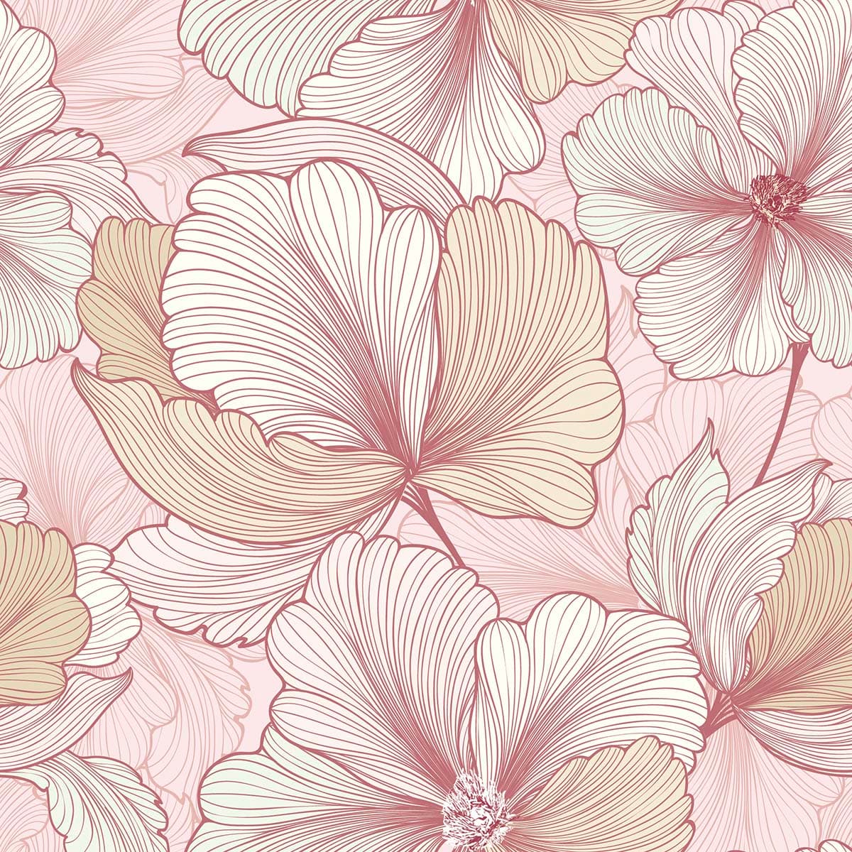 Intricate Floral Magic Wallpaper Mural pattern detail