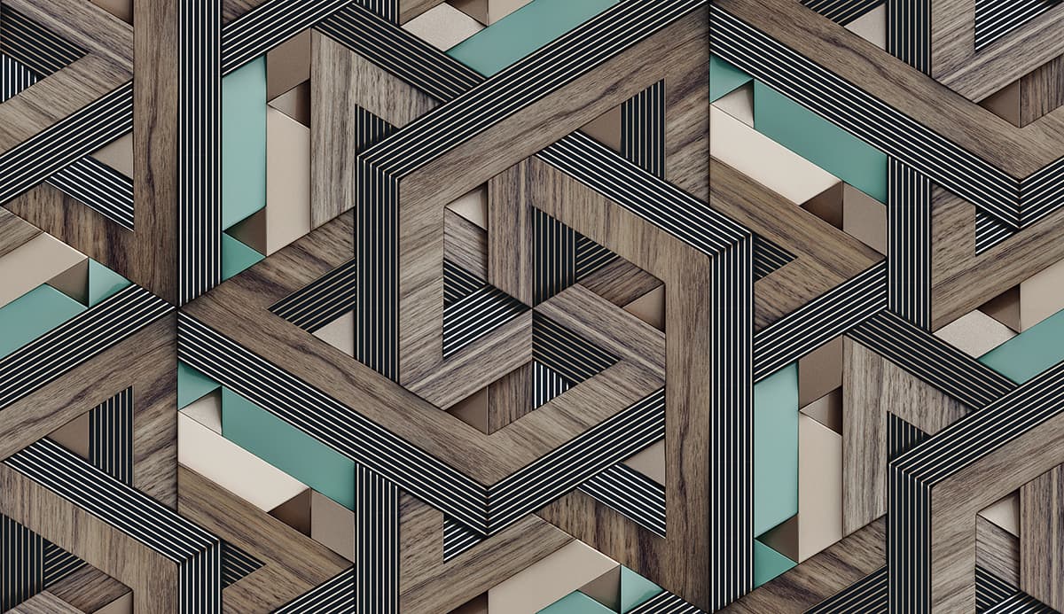 A pattern of wood and metal pattern detail