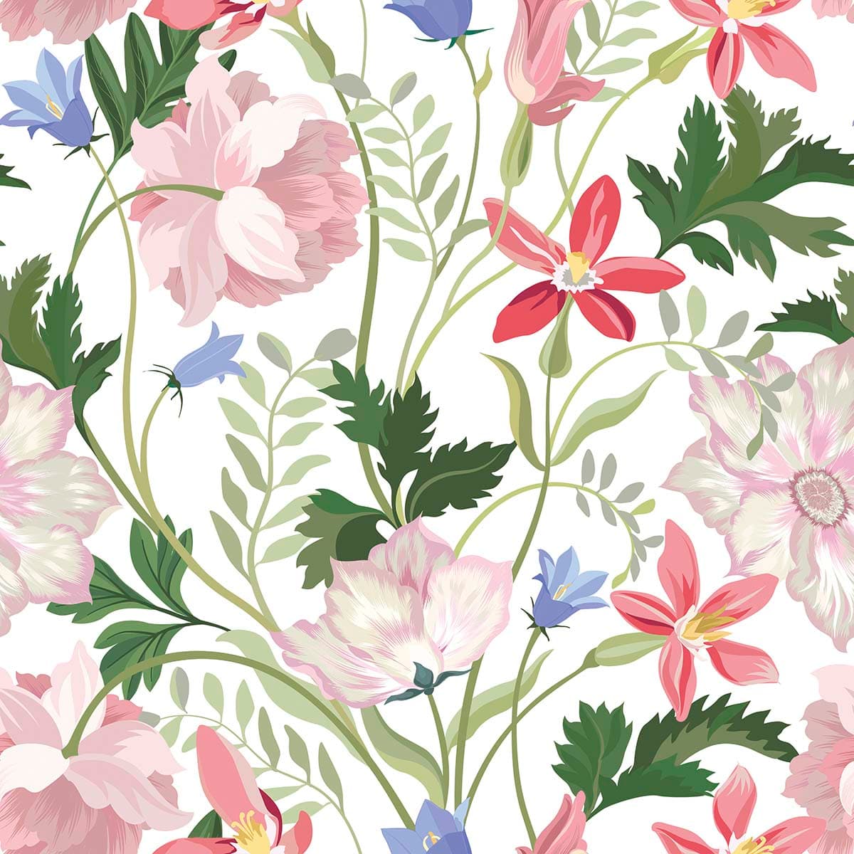 A floral pattern with flowers pattern detail