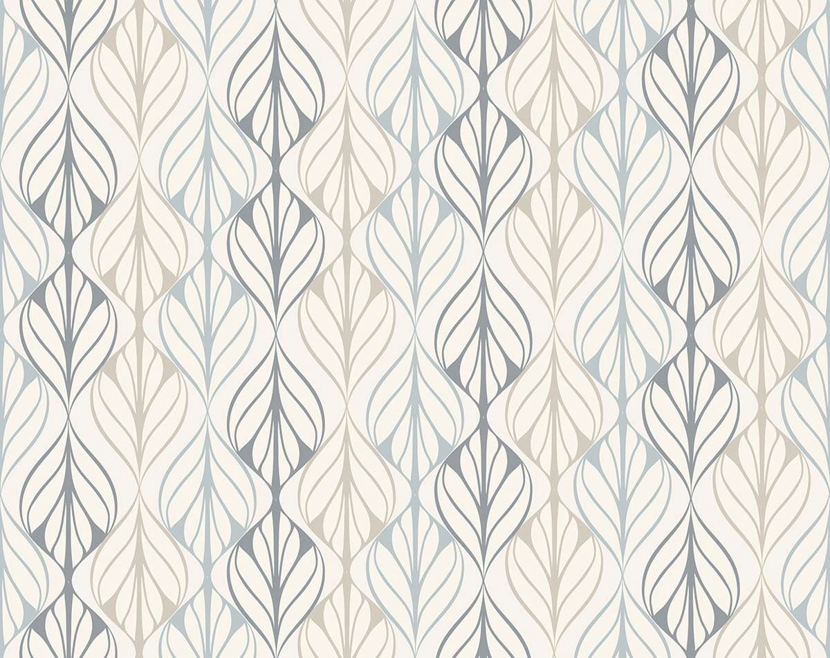 Classy Geometric Leafscape Design Wallpaper pattern detail