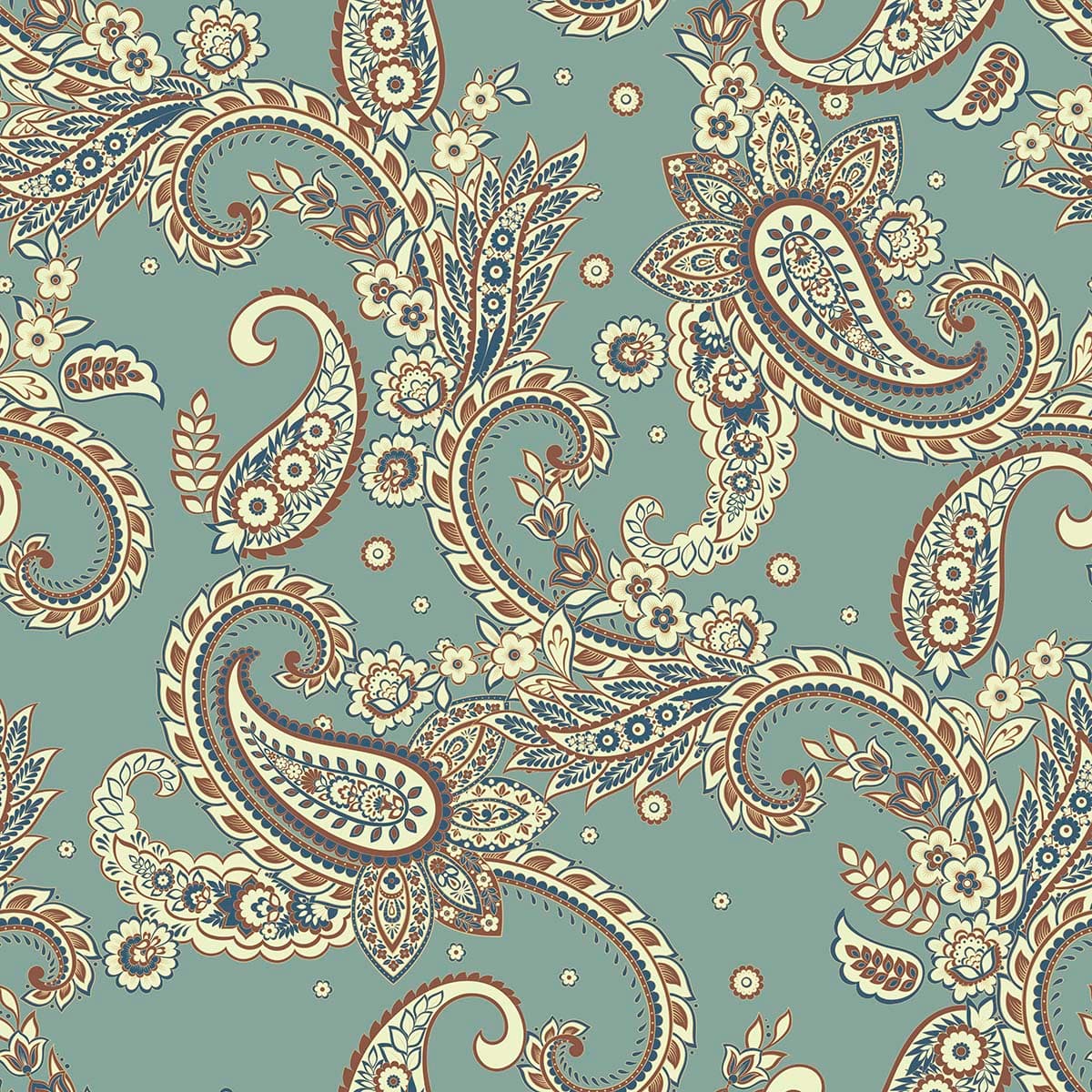 Classic Paisley and Floral Pattern Wallpaper for Timeless Wall Design pattern detail