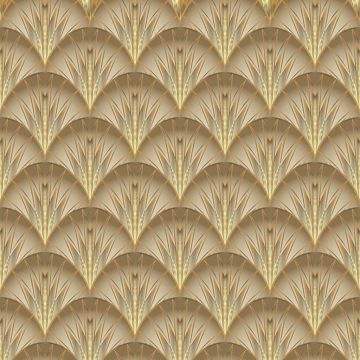 Premium Art Deco Gold and White Pattern Wallpaper pattern detail
