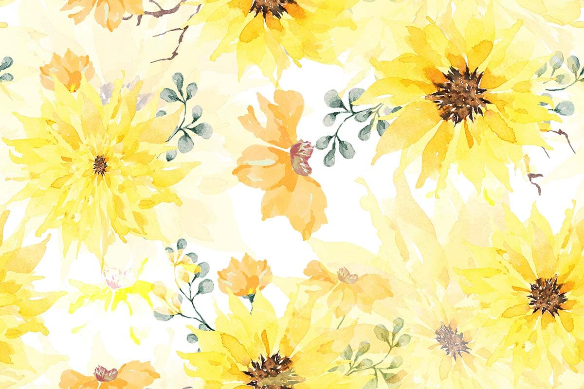 Yellow Flower Wallpaper for Walls pattern detail