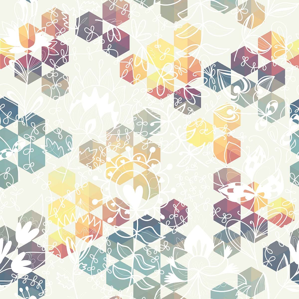 Vibrant Geometric Hexagon Art Wall Design wallpaper pattern detail