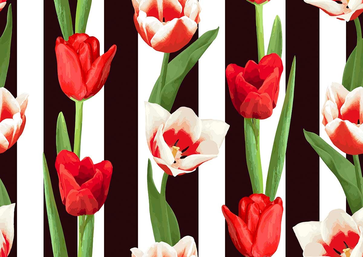 A pattern of red and white flowers pattern detail